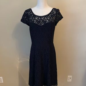 White House Black Market Navy Lace Dress 6